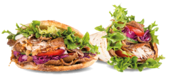 Ein frischer Döner und ein saftiger Dürüm.